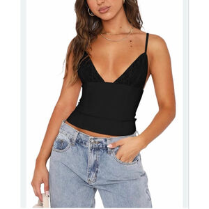 NEW Lace Tops forY2K Double Lined Crop Top Tank XL